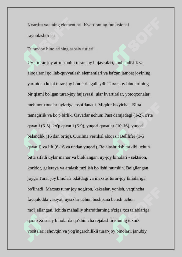 Turar joylarda qo'yilgan talablar 2