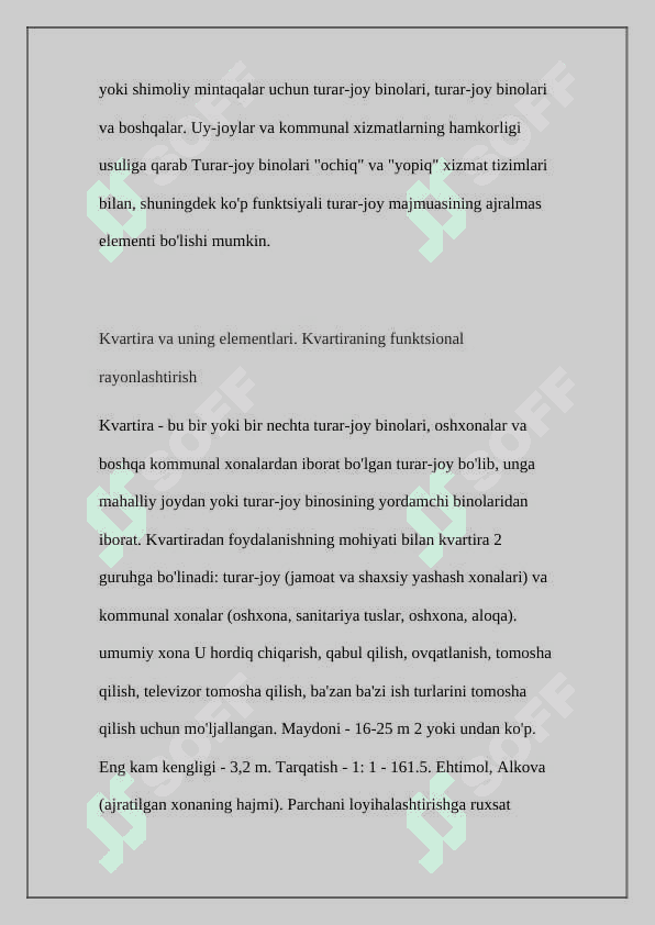 Turar joylarda qo'yilgan talablar 3