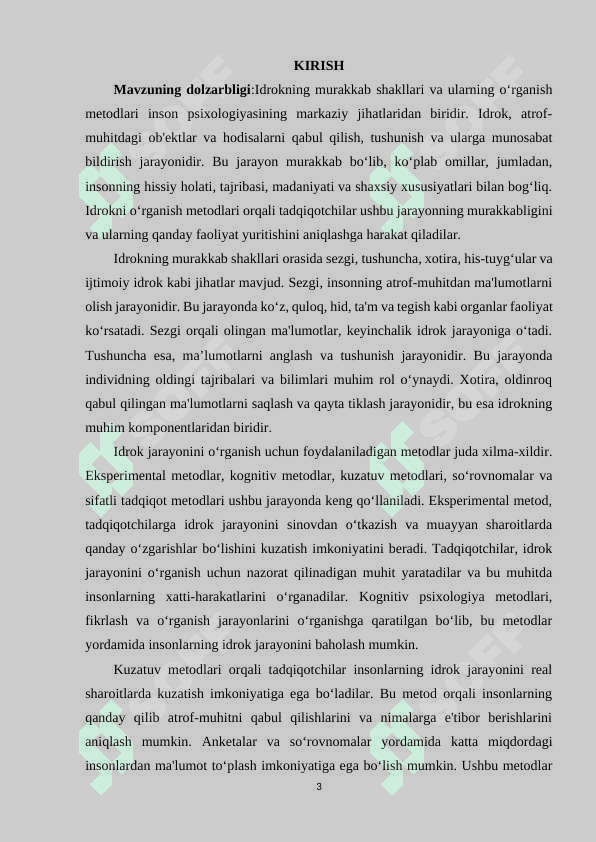 IDROKNING MURAKKAB SHAKLLARI VA ULARNING O‘RGANISH METODLARI. 2