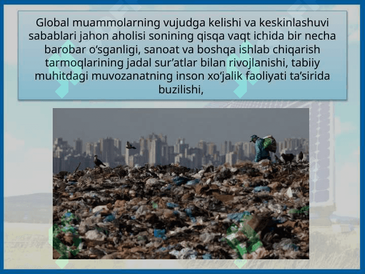 INSONIYATNING GLOBAL MUAMMOLARI 4
