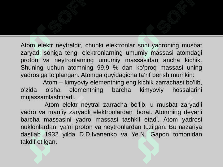 Tomsom atomning modellari. Rezerford tajribasi 3