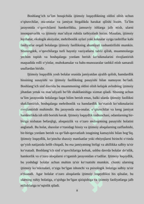Boshlangʻich taʼlimda ijtimoiy loqaydlikka qarshi kurash. 7