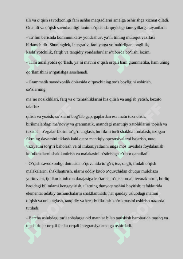 BOSHLANG‘ICH  SINFLARDA  ONA TILI VA O‘QISH SAVODXONLIGI  DARSLARINI O’TISH 7