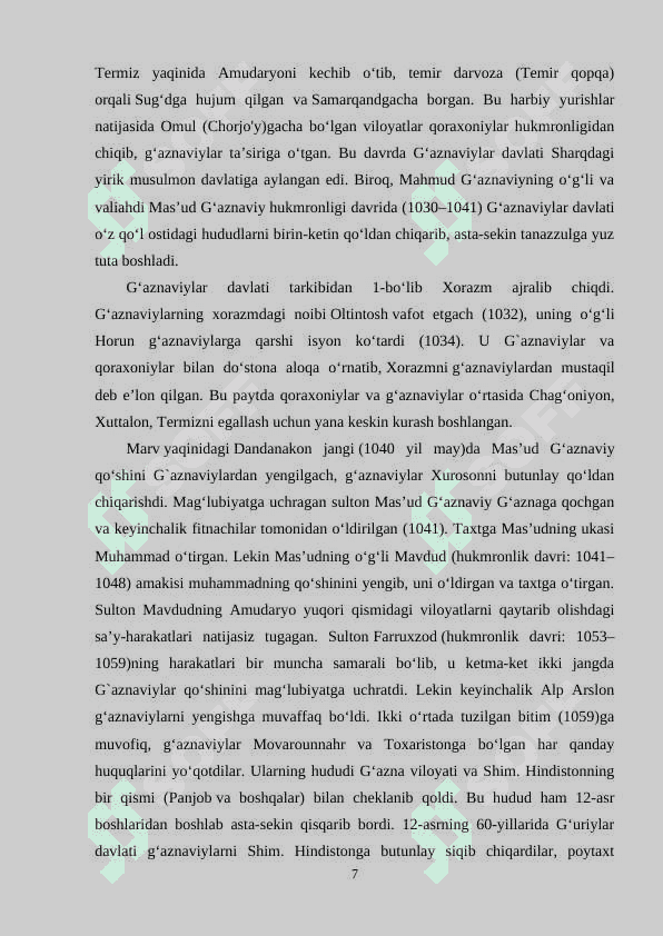 G‘AZNAVIYLAR  DAVLATINING VUJUDGA KELISHI 7
