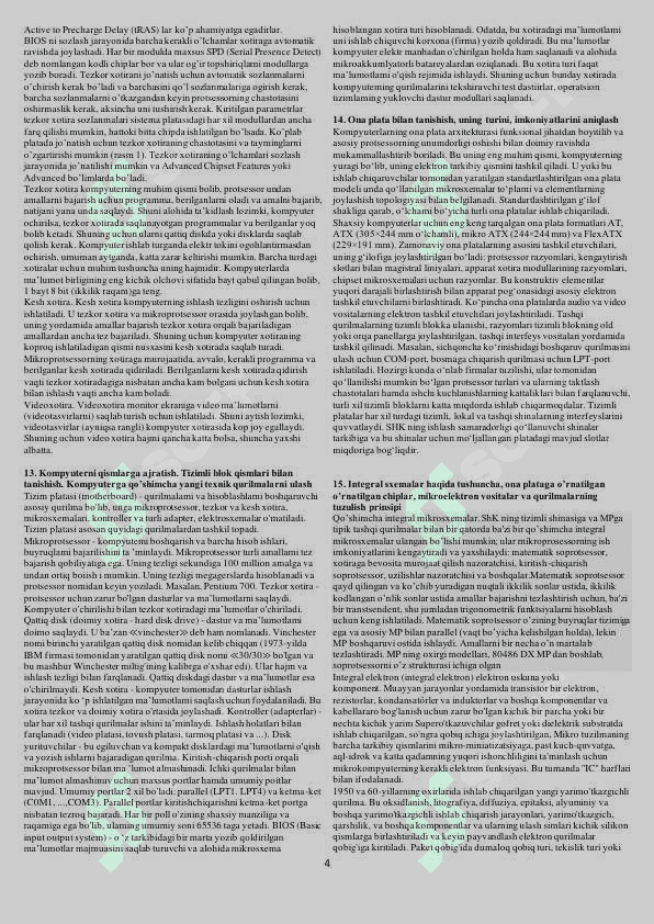 Informatika fanidan OTM savol javoblari (48ta) 4