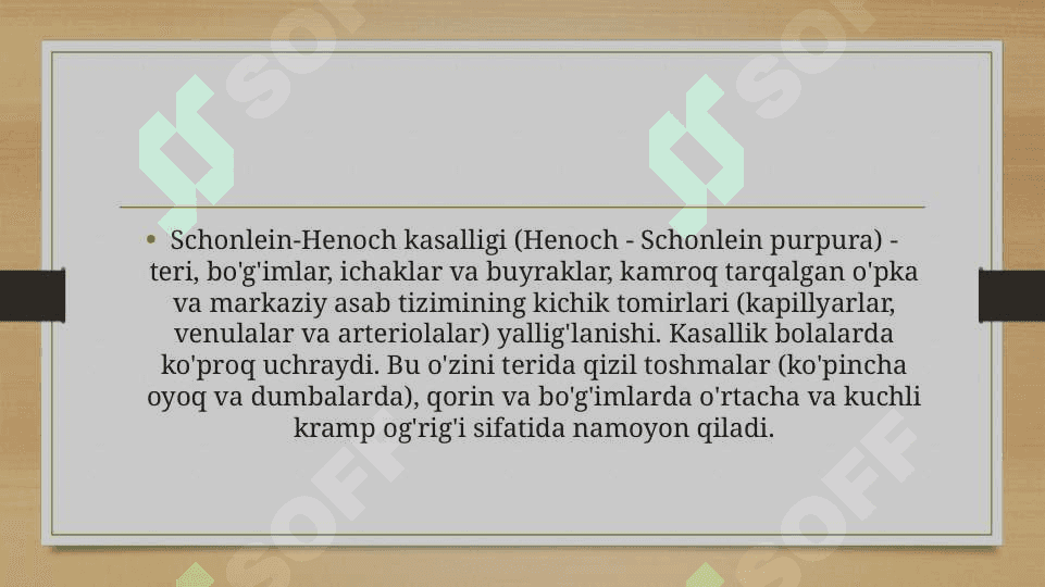 Shenleyn-genox kasalligi | Schonlein-Henoch kasalligi 2