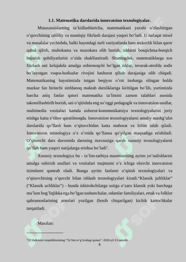 2-sinflarda matematika darslarini innovatsion texnalogiyalar asosida tashkil etish 6