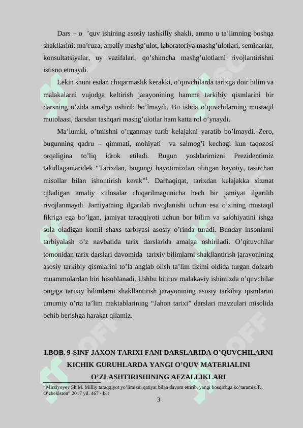 Umumta’lim maktablarining 9-sinf jaxon tarixi fani darslarida kichik guruxlarda ishlashga xos interfaol usullar 3