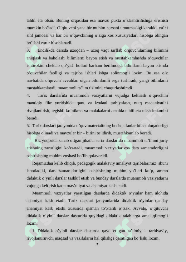 Umumta’lim maktablarining 9-sinf jaxon tarixi fani darslarida kichik guruxlarda ishlashga xos interfaol usullar 7