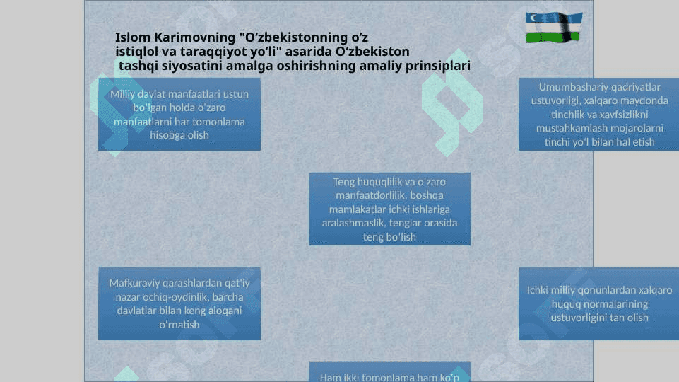 O‘ZBEKISTON va JAHON HAMJAMIYATI 8