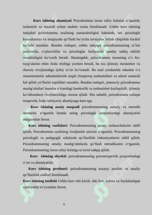 PSIXODRAMMA  KURS ISHI 5