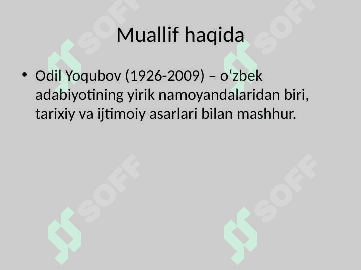Odil Yoqubovning '' Ulug'bek xazinasi" asari 3