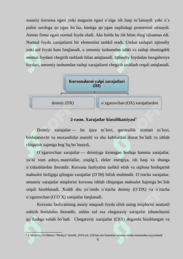 Ishlab chiqarish xarajatlari va uning turlari 6
