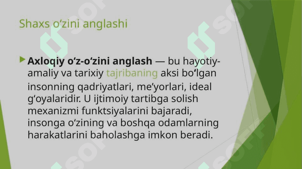 Shaxsni oʻz oʻzini anglashi 7