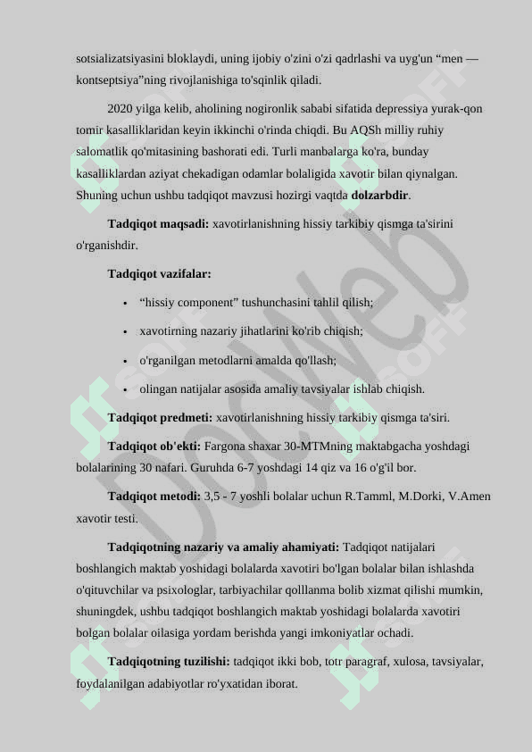 Boshlangich maktab yoshidagi bolalarda xavotir 3