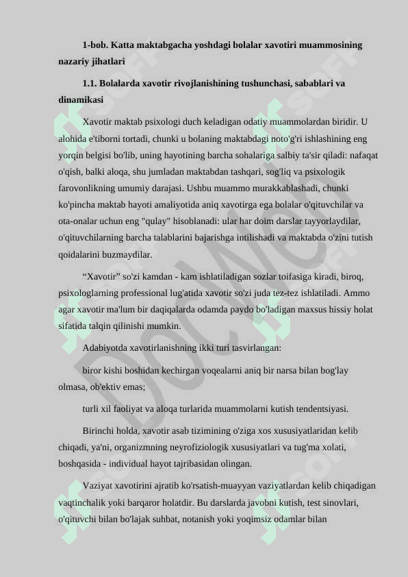 Boshlangich maktab yoshidagi bolalarda xavotir 4