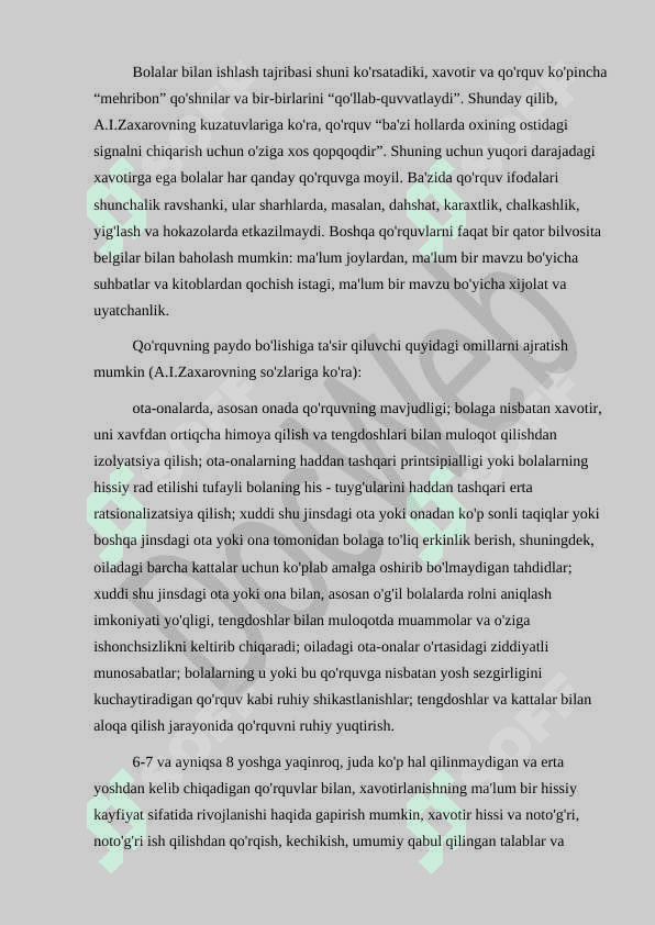 Boshlangich maktab yoshidagi bolalarda xavotir 6