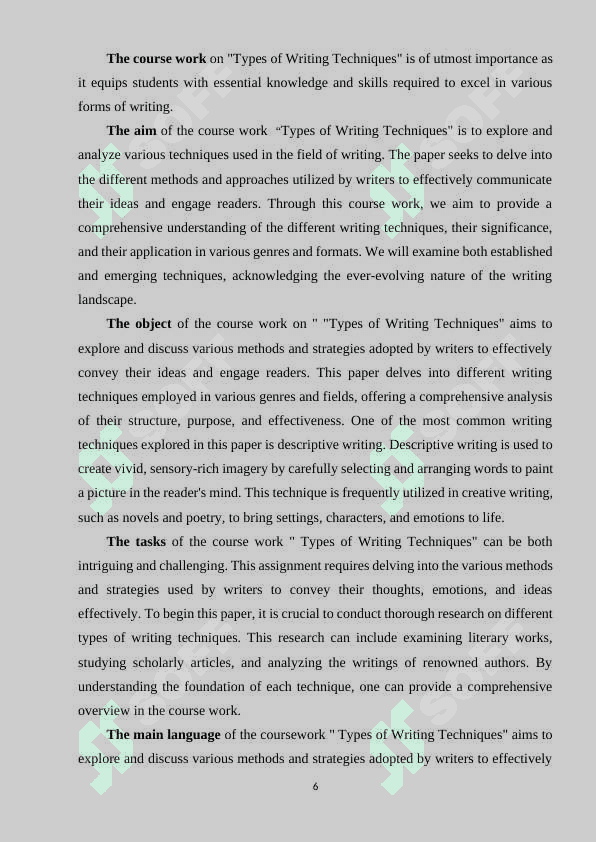TYPES OF WRITING TECHNEQUES 6