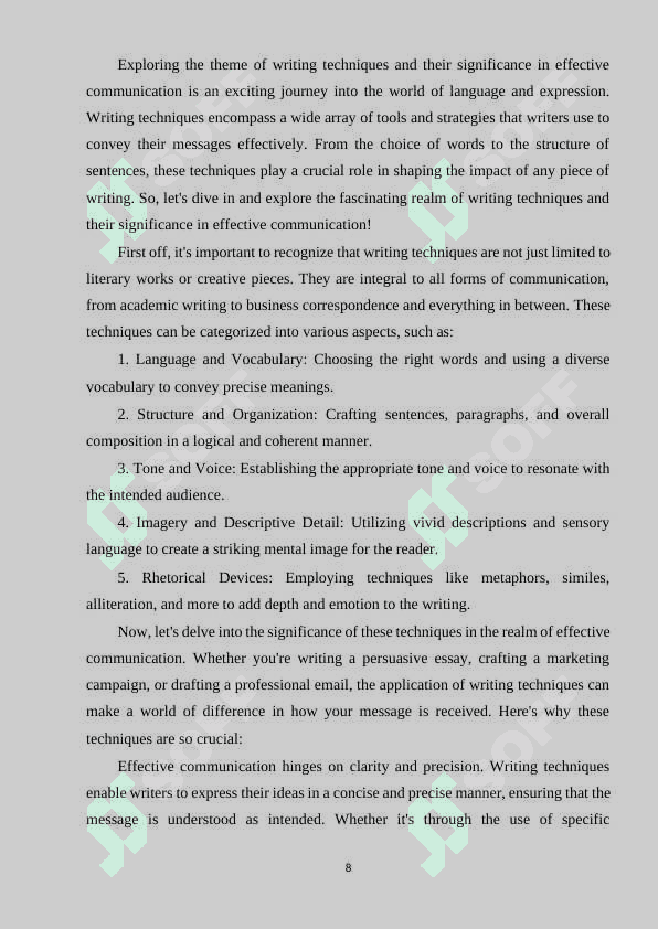 TYPES OF WRITING TECHNEQUES 8