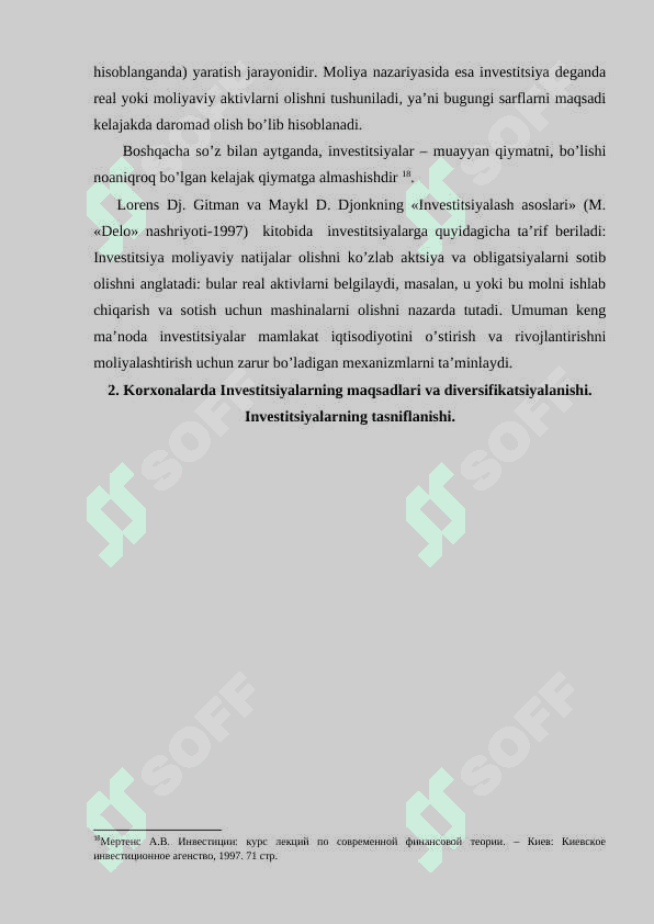 Korxonalarda investitsiyalarning mohiyati, ahamiyati va turkumlanishi 6