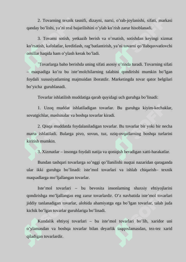 Korxonalarda tovar siyosati va uni takomillashtirish yo‘llari 3