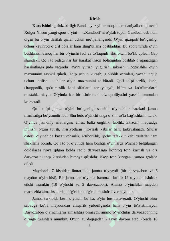 Gandbolda himoya texnikasi. Himoyaviy harakatlar darvozobon o’yin texnikasi 2