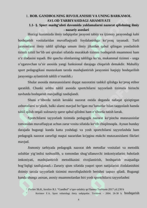 Mustaqil O’zbekistonda gandbolning rivojlanishi va uning barkamol 4