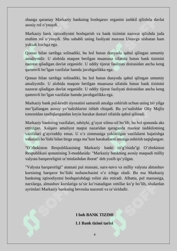 Bank tizimi – moliya tizimining asosiy tarkibiy qismi sifatida 6