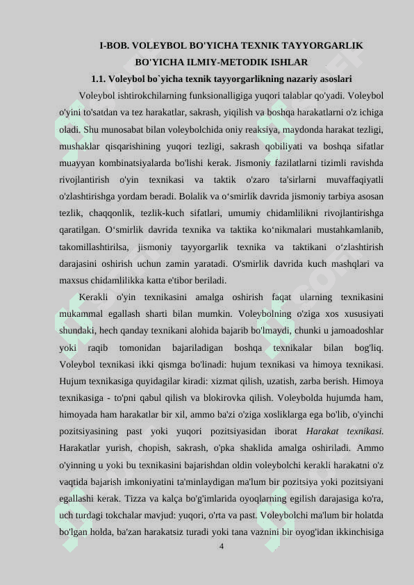 VOLEYBOL O'YININI O'RGATISHDA TEXNIK TAYYORGARLIGINI OSHIRUVCHI MASHQLAR 4