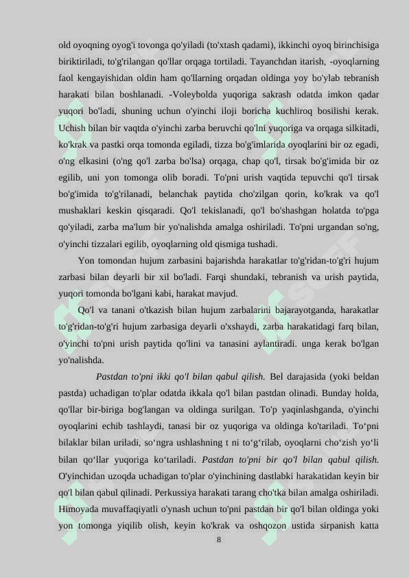 VOLEYBOL O'YININI O'RGATISHDA TEXNIK TAYYORGARLIGINI OSHIRUVCHI MASHQLAR 8