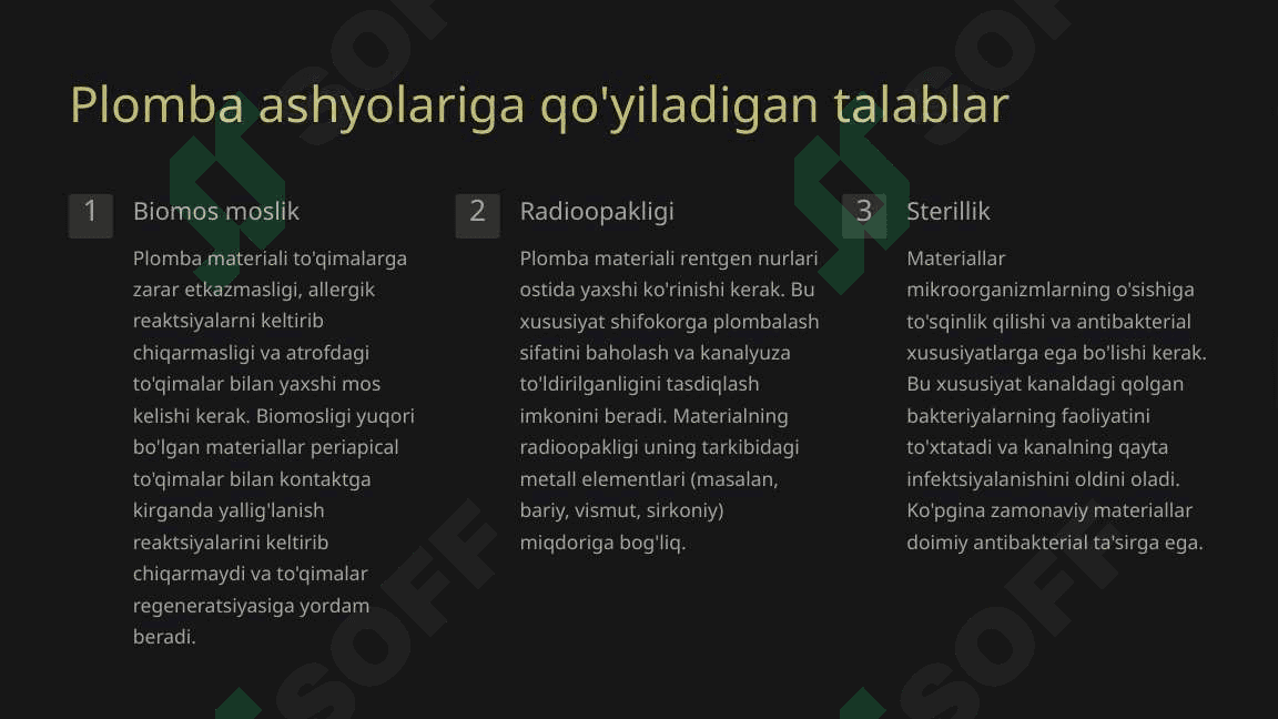 Kanalni plombalashda qo‘llaniluvchi plomba ashyolari. 3