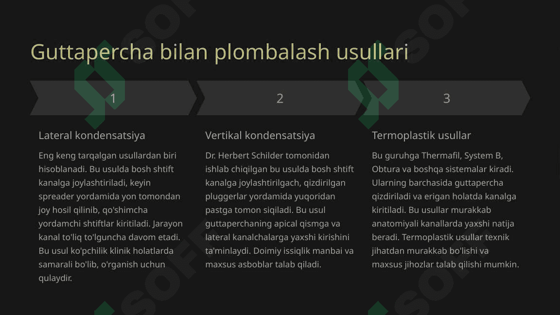 Kanalni plombalashda qo‘llaniluvchi plomba ashyolari. 7