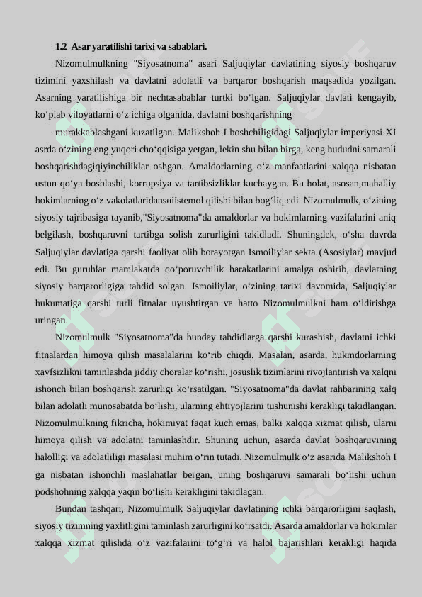 NIZOMULMULKNING “SIYOSATNOMA” ASARI BO’YICHA JAMIYAT BOSHQARUVI 5