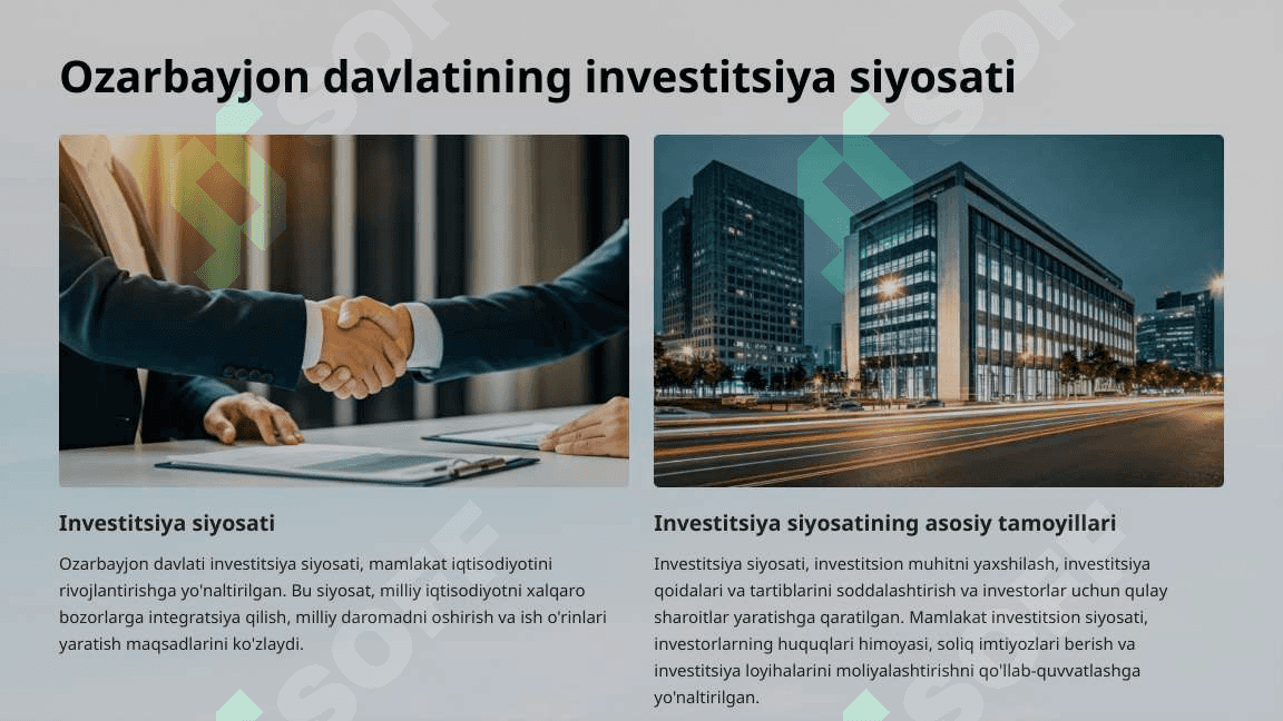 ozarbayjon davlatining investitsiya tahlili ppt 3