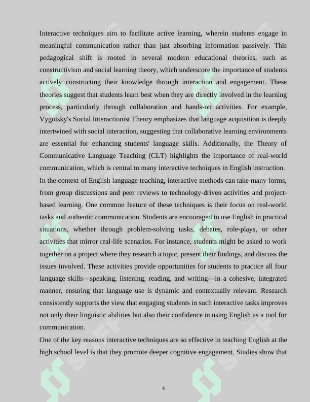 METHODS OF USING INTERACTIVE TECHNIQUES IN TEACHING ENGLISH IN HIGH SCHOOL 4