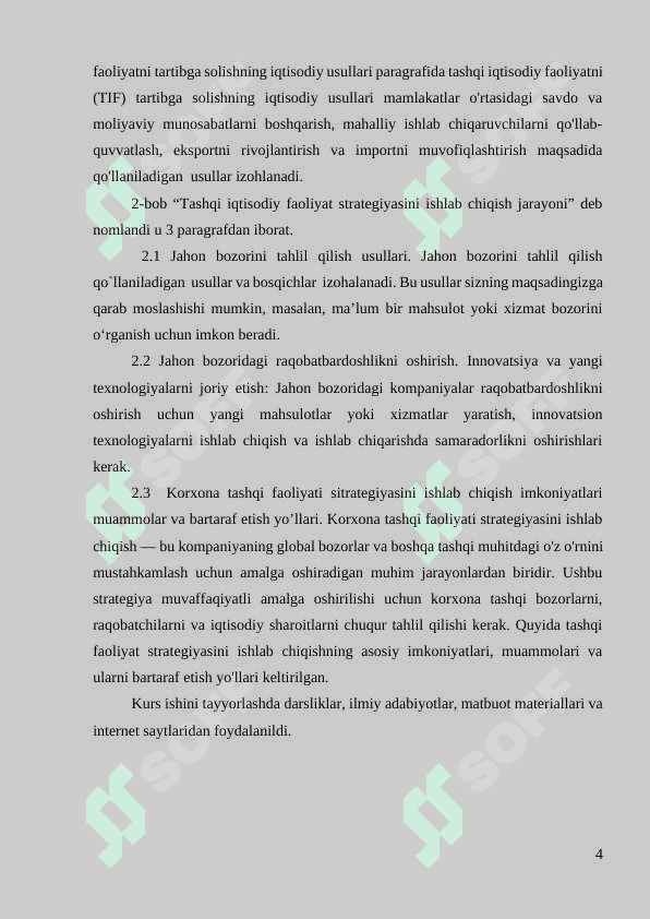 KORXONANING TASHQI IQTISODIY FAOLIYATI STRATEGIYASI 4