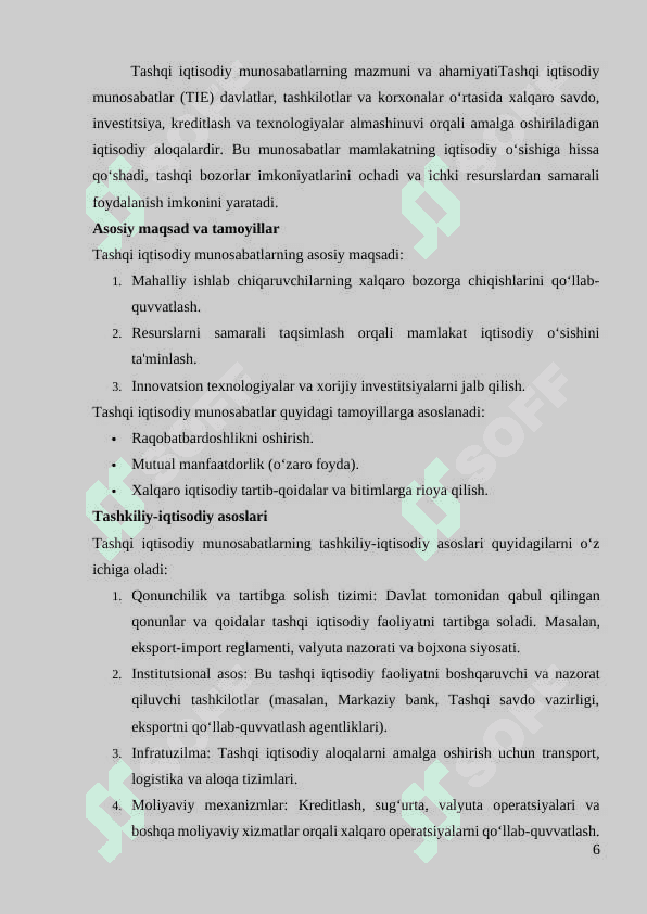 KORXONANING TASHQI IQTISODIY FAOLIYATI STRATEGIYASI 6