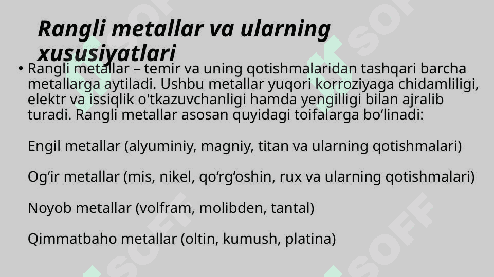 Rangli metallar va qotishmalarini payvandlash 3