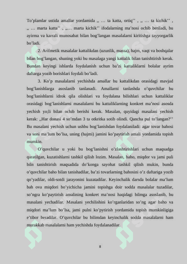 2-sinf matematika darslarida she`riy masala va topishmoqlardan foydalanish 8