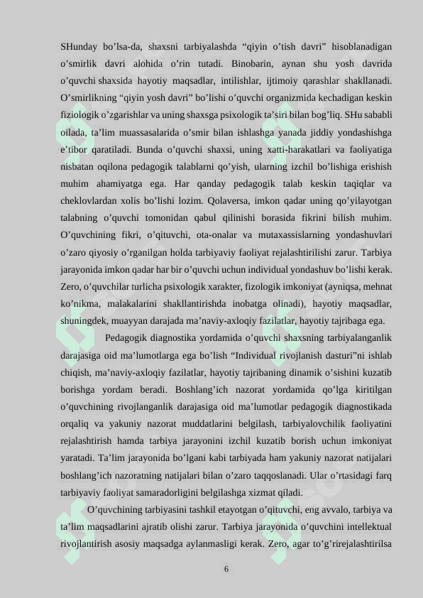 TARBIYAVIY TADBIRLAR VOSITASIDA BOSHLANG’ICH SINF O’QUVCHILARIGA MA’NAVIY-AXLOQIY TARBIYA BERISH-NING PEDAGOGIK AHAMIYATI 6