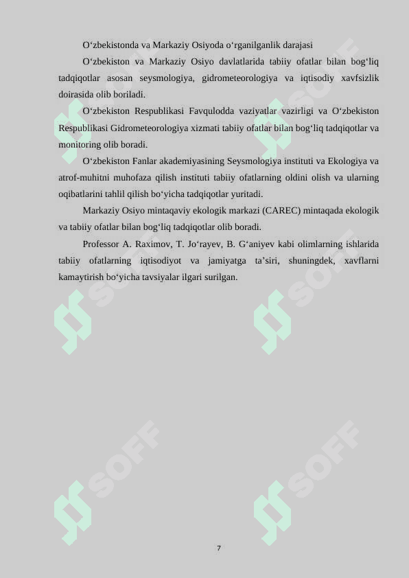 Tabiiy ofatlar va ularning ijtimoiy-iqtisodiy ta'siri 7