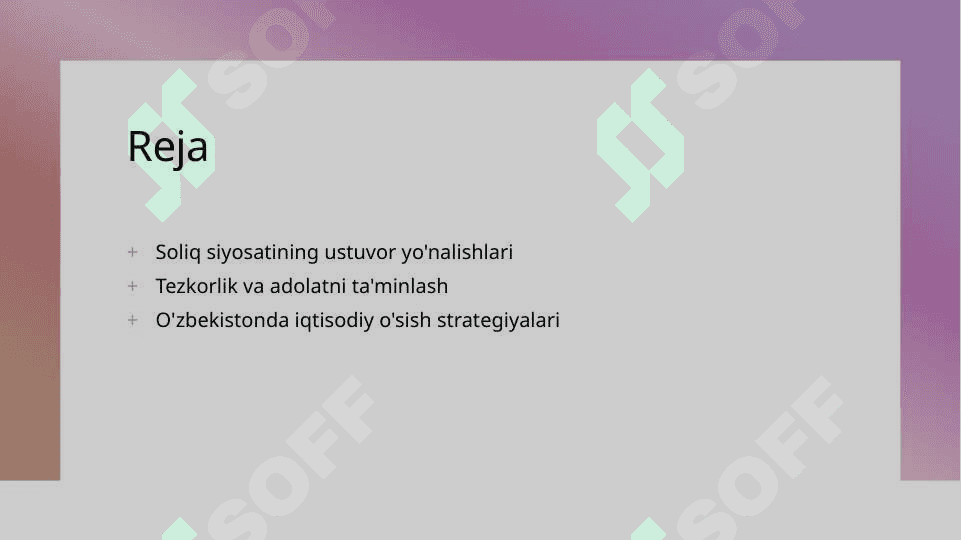 Soliq kontseptsiyasining ustuvor yo’nalishlari 2