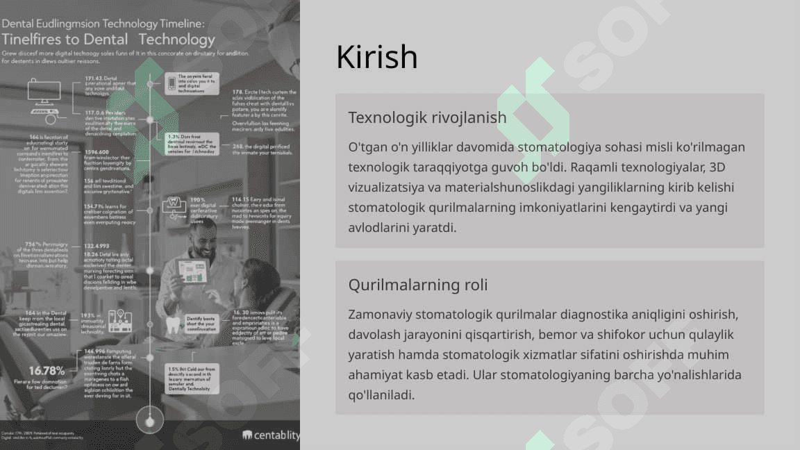 Zamonaviy stomatologik qurilmalar. Tasnifi. Xususiyatlari. 2