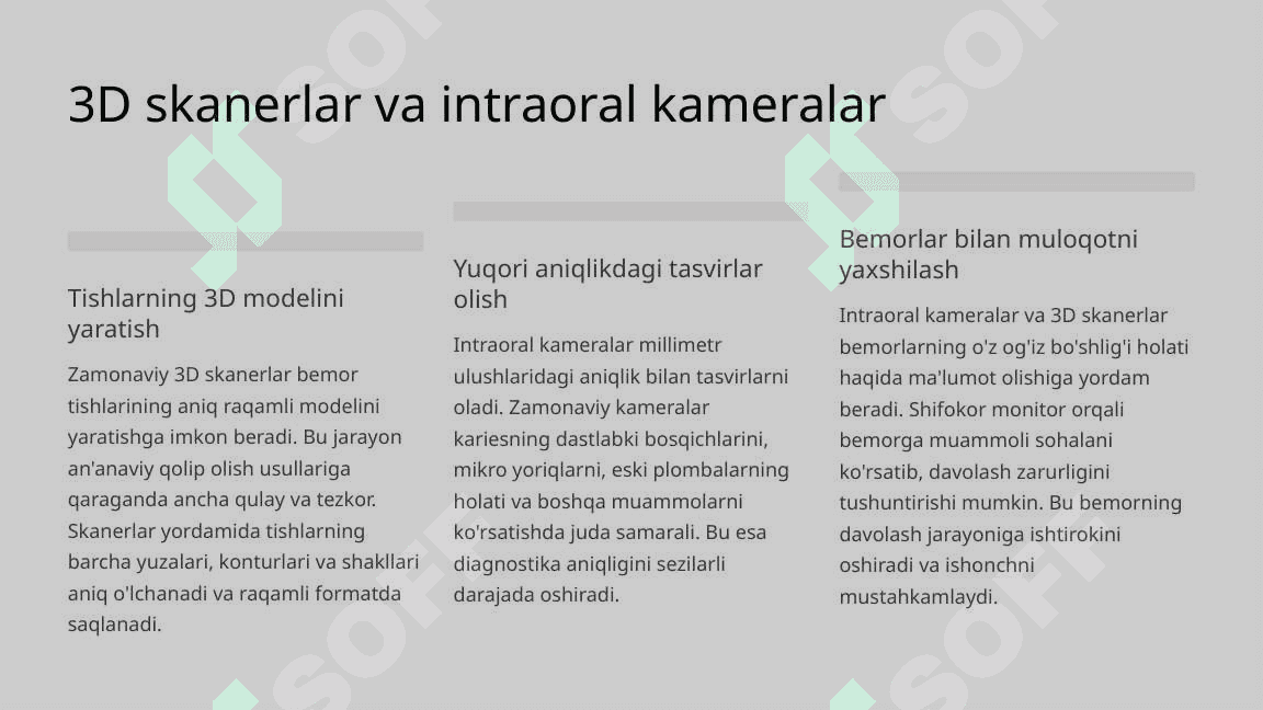 Zamonaviy stomatologik qurilmalar. Tasnifi. Xususiyatlari. 6