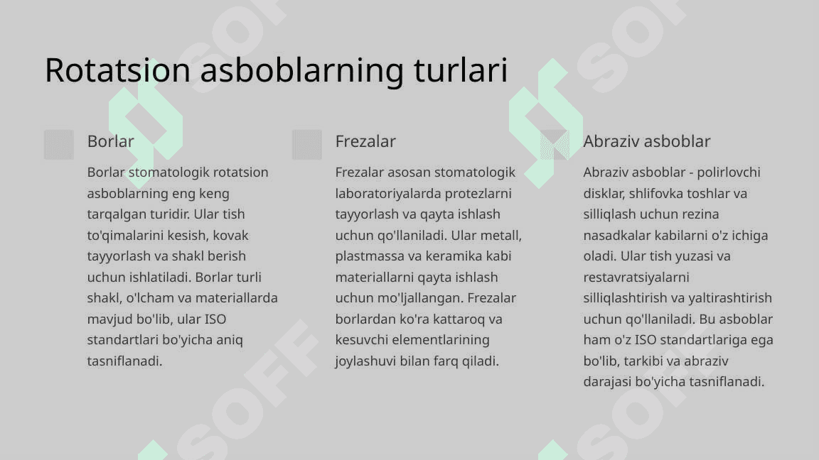 Rotatsion asboblarning standartizatsiyasi. 5