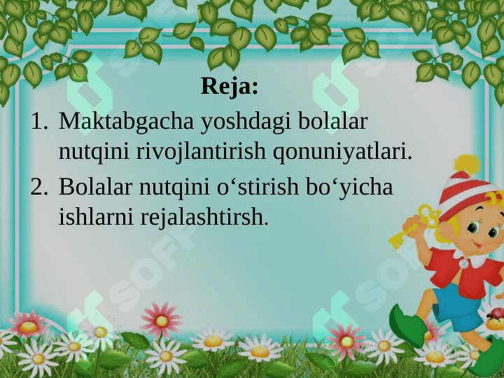 Maktabgacha yoshdagi bolalar nutqini rivojlantirishning ilmiy - pedagogik shart-sharoitlari 2