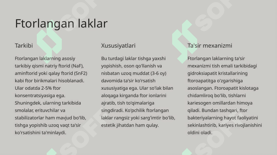 Stomatologiyada ishlatiluvchi laklar. 4