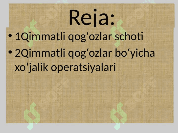 Buxgalteriyada qimmatli qogʻozlarni hisobga oluvchi schyotlar 2