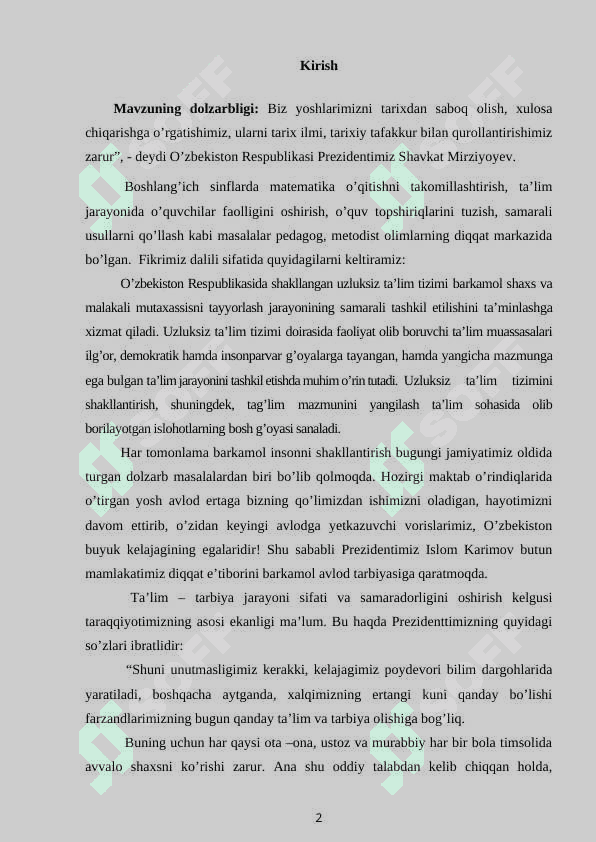 3-SINF MATEMATIKA DARSLARIDA INTERFAOL USULLARDAN FOYDALANISH 2