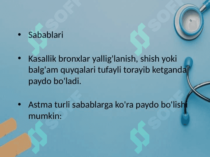 Bronxial astma . O‘pka emfizemasi 7